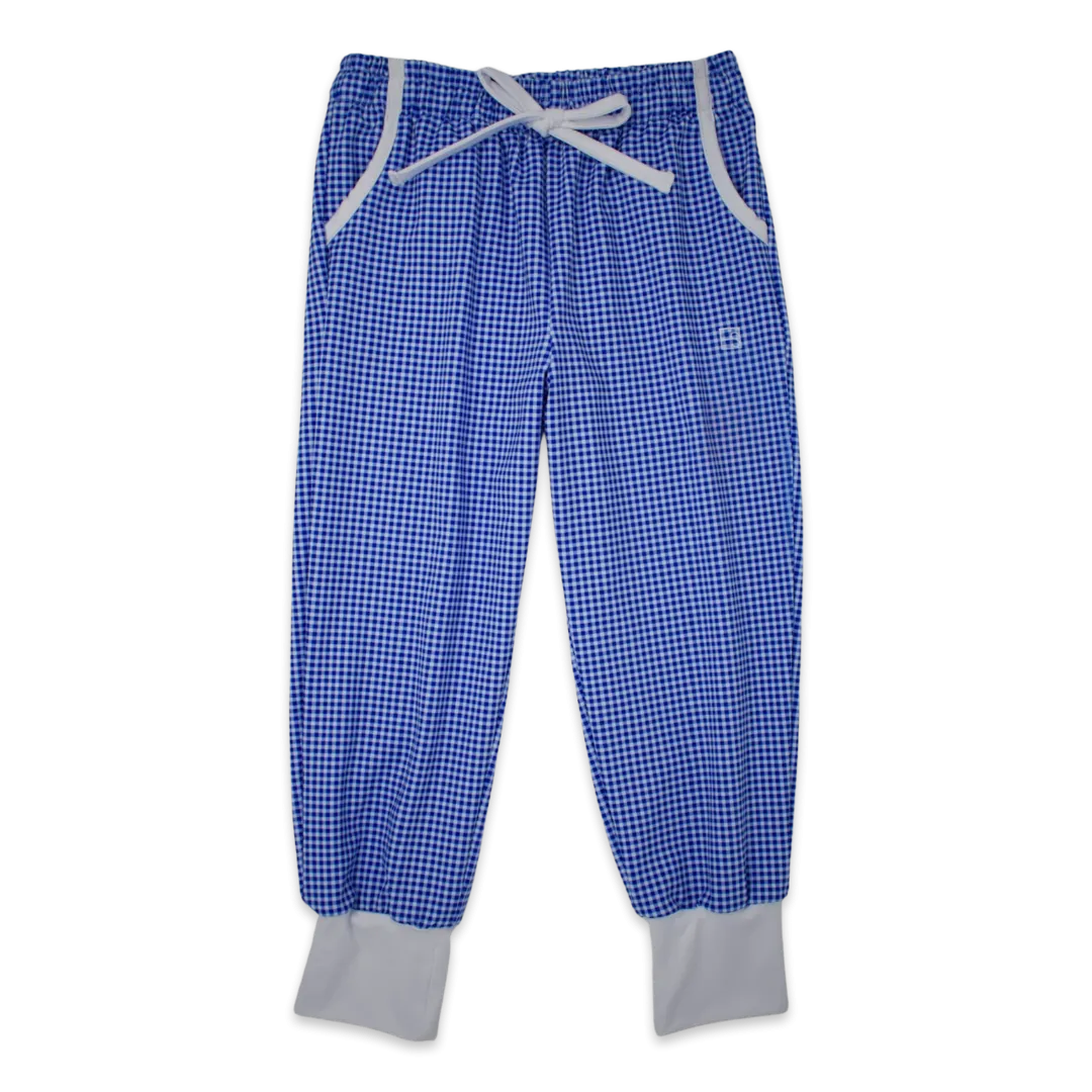Aiden Jogger Pant | Royal Blue Mini Gingham (7-8)