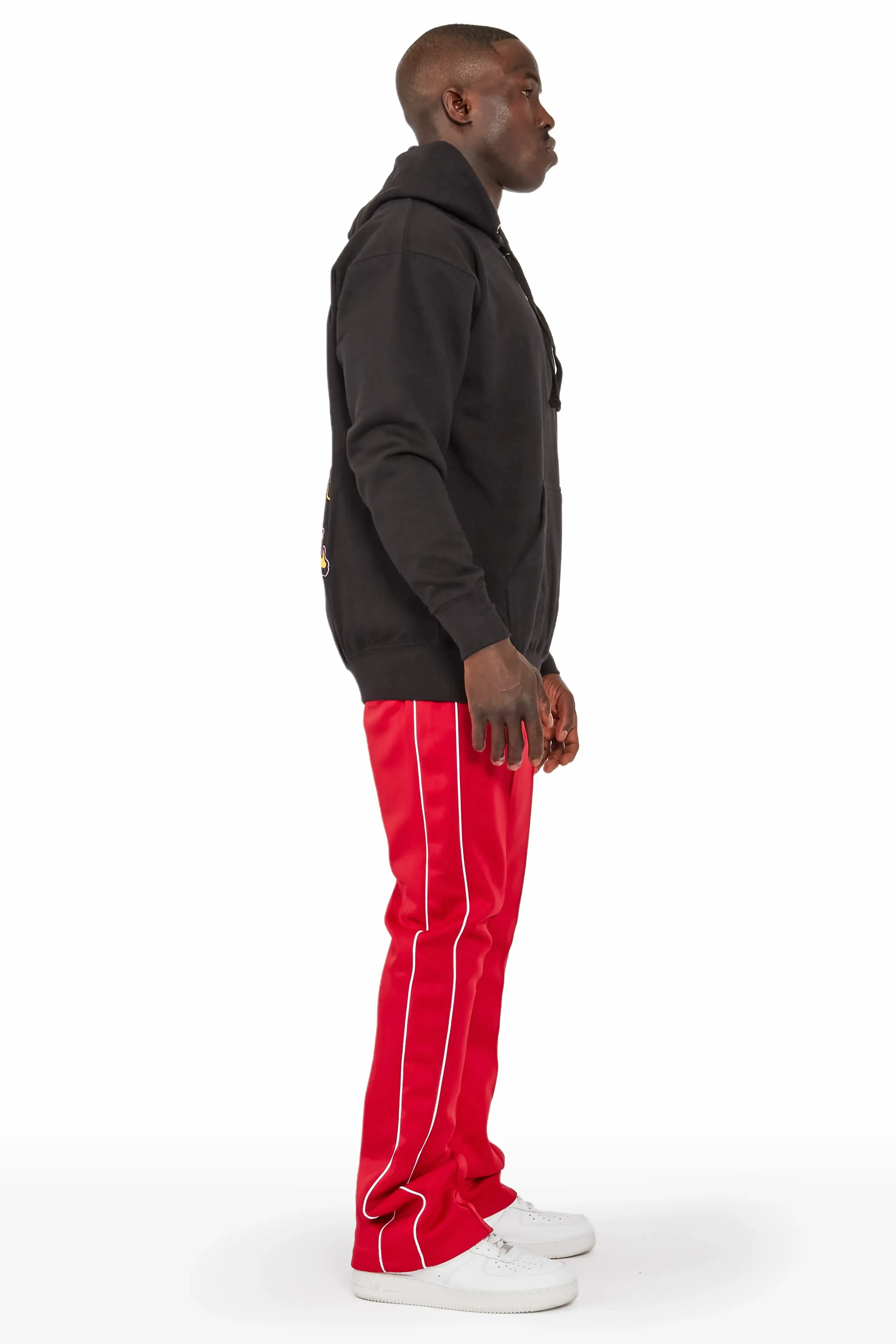 Deth Black/Red Graphic Hoodie Track Pant Set