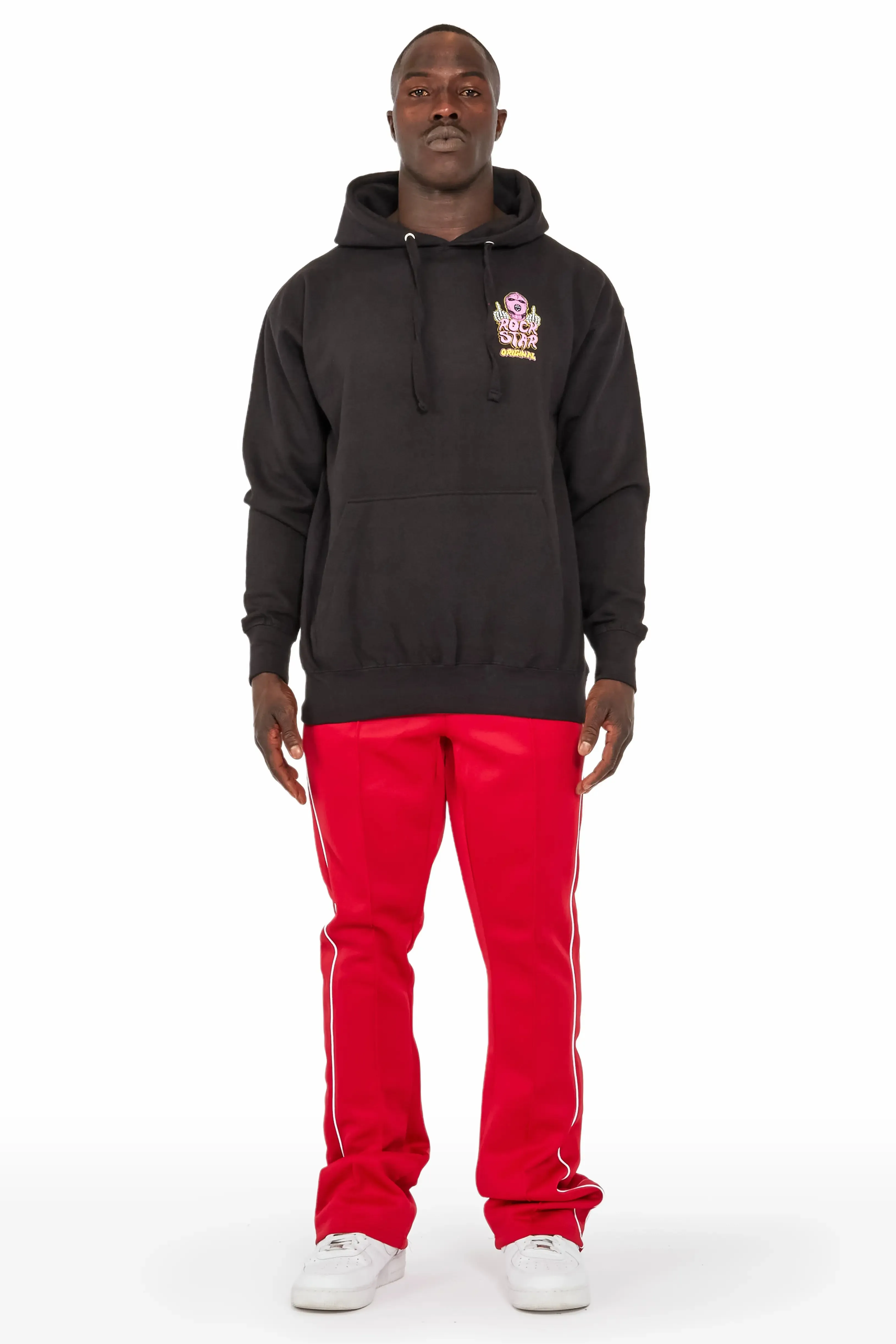 Deth Black/Red Graphic Hoodie Track Pant Set