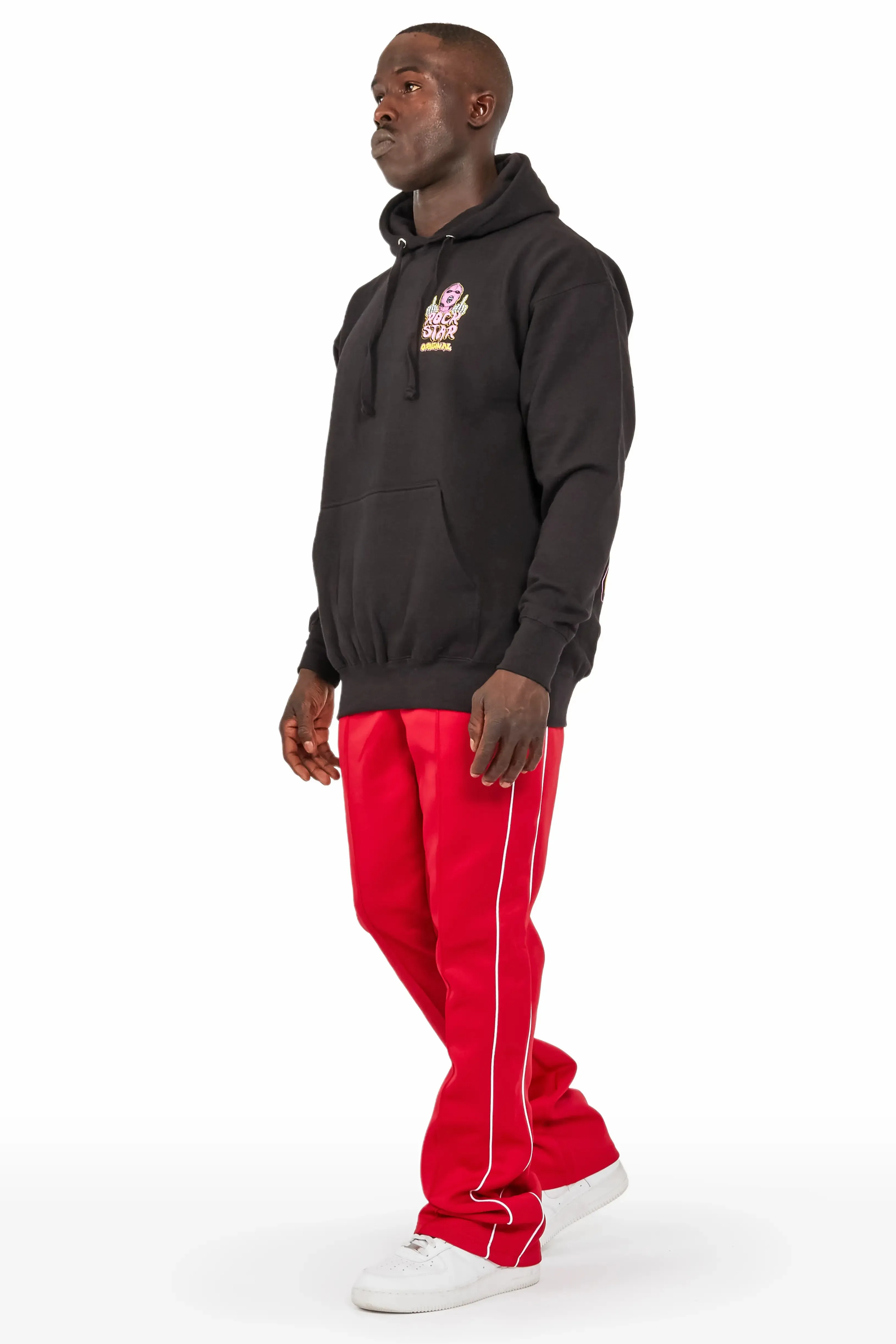 Deth Black/Red Graphic Hoodie Track Pant Set