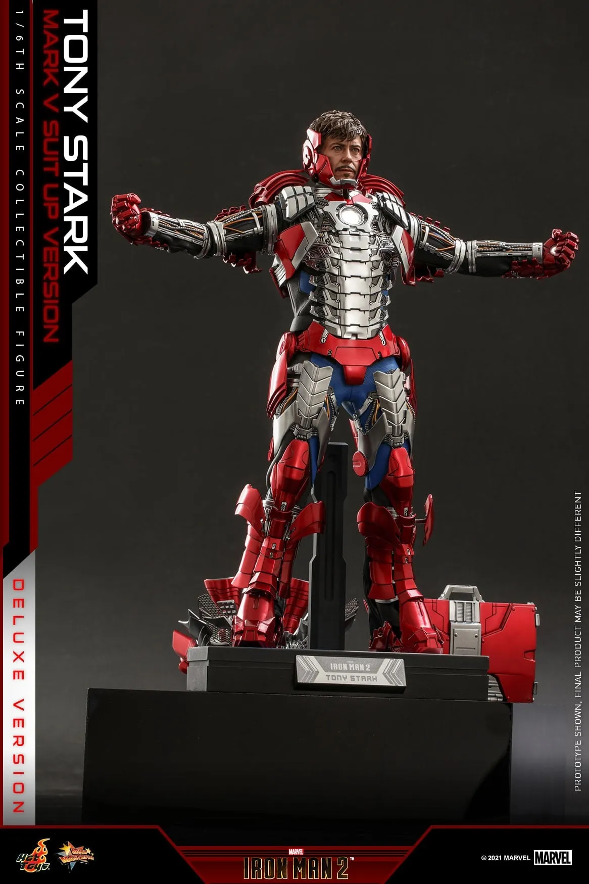 Hot Toys - MMS600 - Iron Man 2 - 1/6th scale Tony Stark (Mark V Suit up Version) Figure (Deluxe Version)