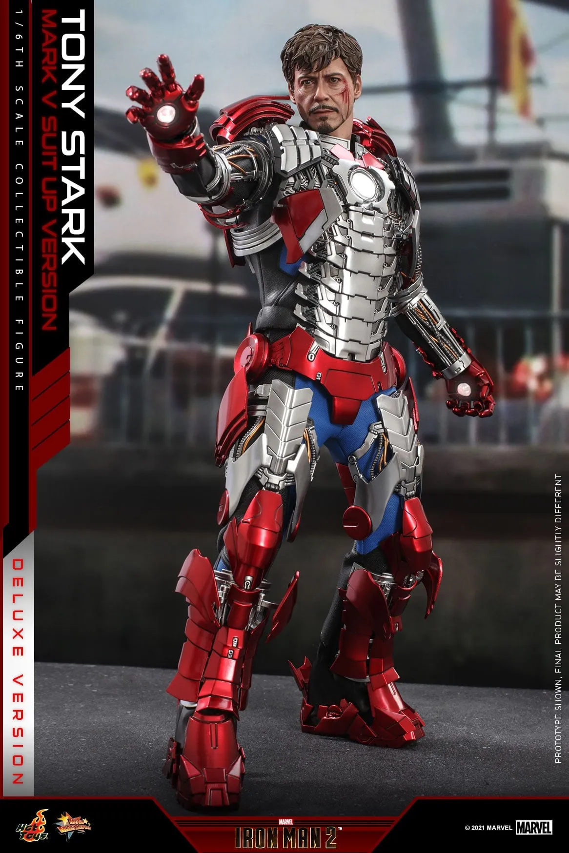 Hot Toys - MMS600 - Iron Man 2 - 1/6th scale Tony Stark (Mark V Suit up Version) Figure (Deluxe Version)