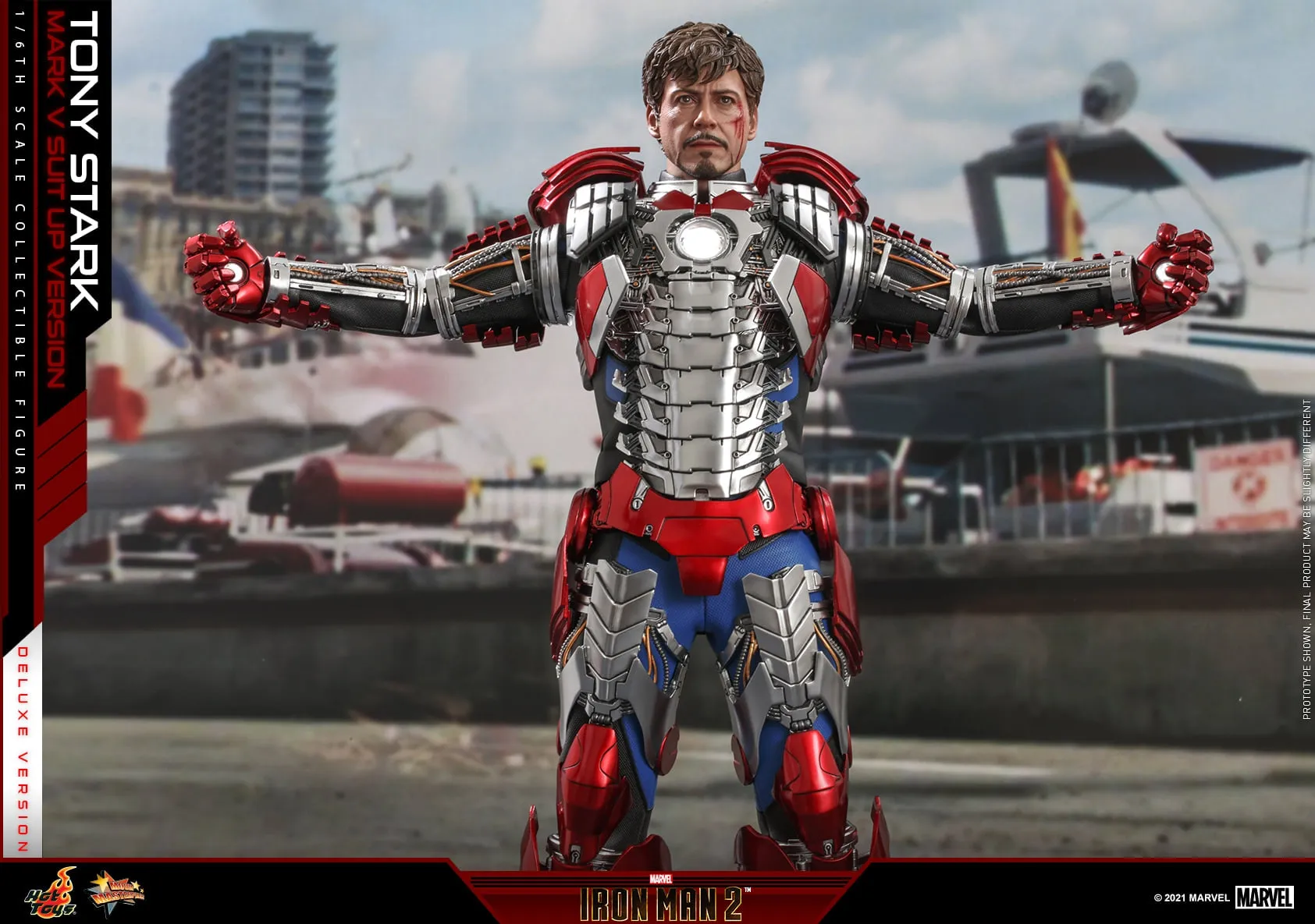 Hot Toys - MMS600 - Iron Man 2 - 1/6th scale Tony Stark (Mark V Suit up Version) Figure (Deluxe Version)