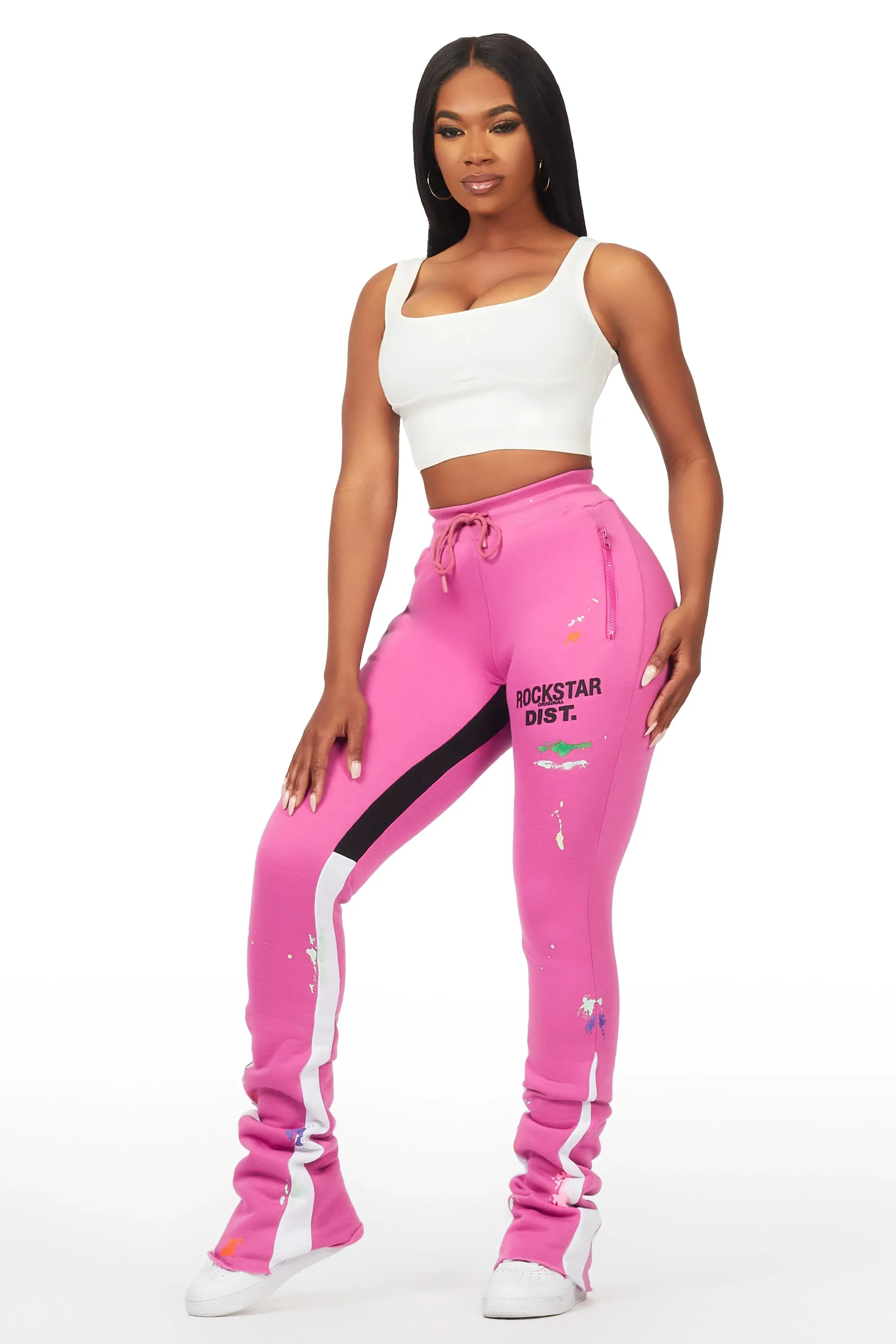 Karenthia Purple Stacked Track Pant