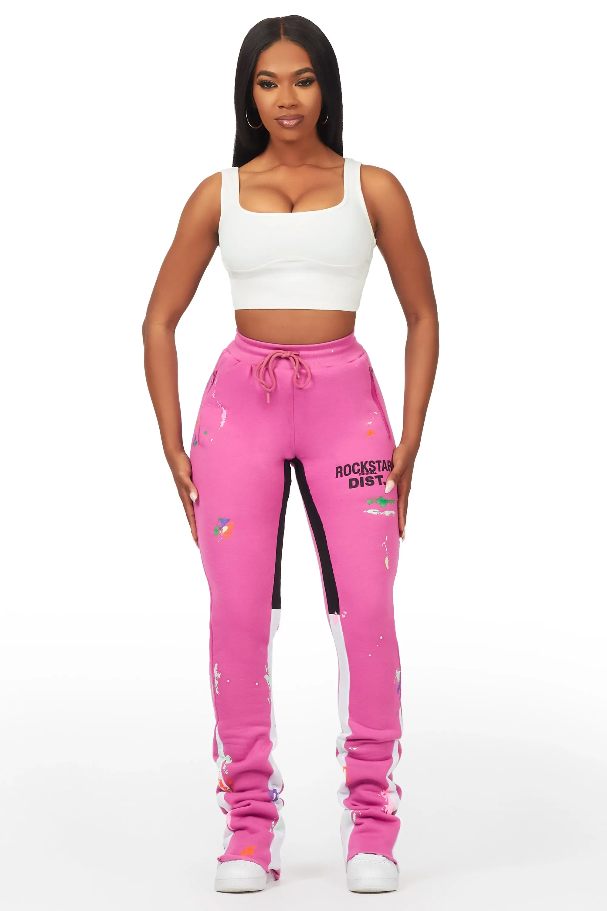 Karenthia Purple Stacked Track Pant