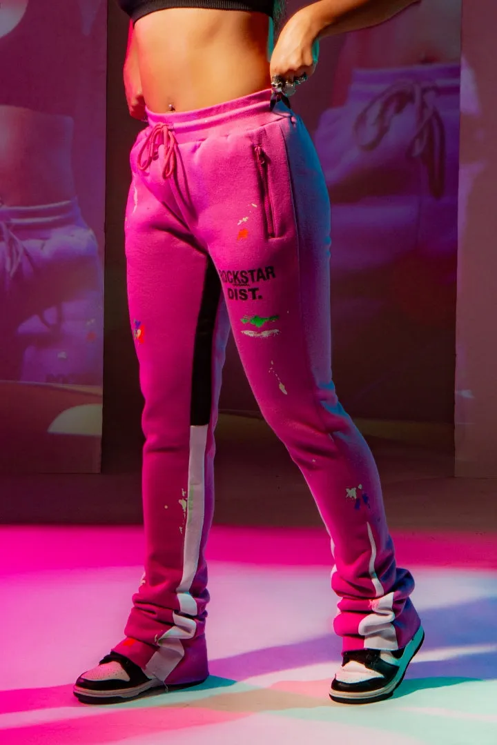 Karenthia Purple Stacked Track Pant