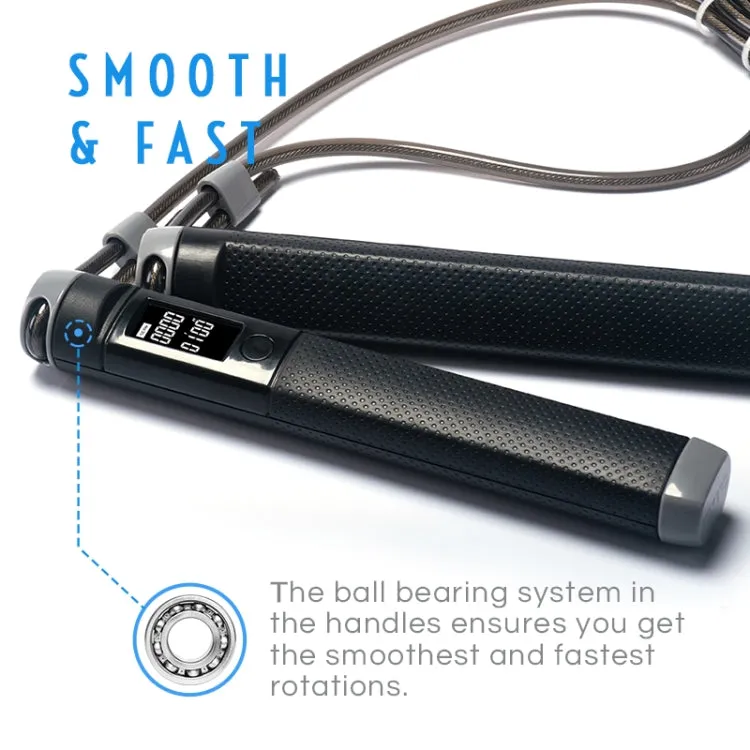 KYTO 2200 Calorie Counting Electronic Double Color Skipping Rope For Test, Rope Length:3m(Gray)