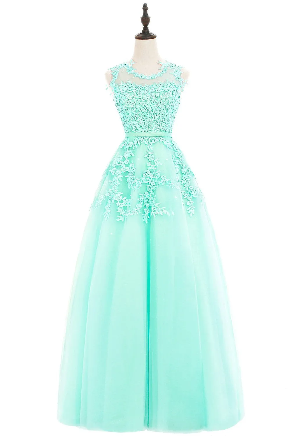 Lace Embroidery Long Prom Dresses