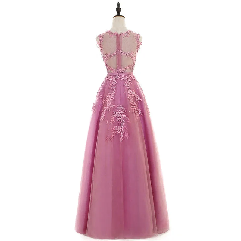 Lace Embroidery Long Prom Dresses