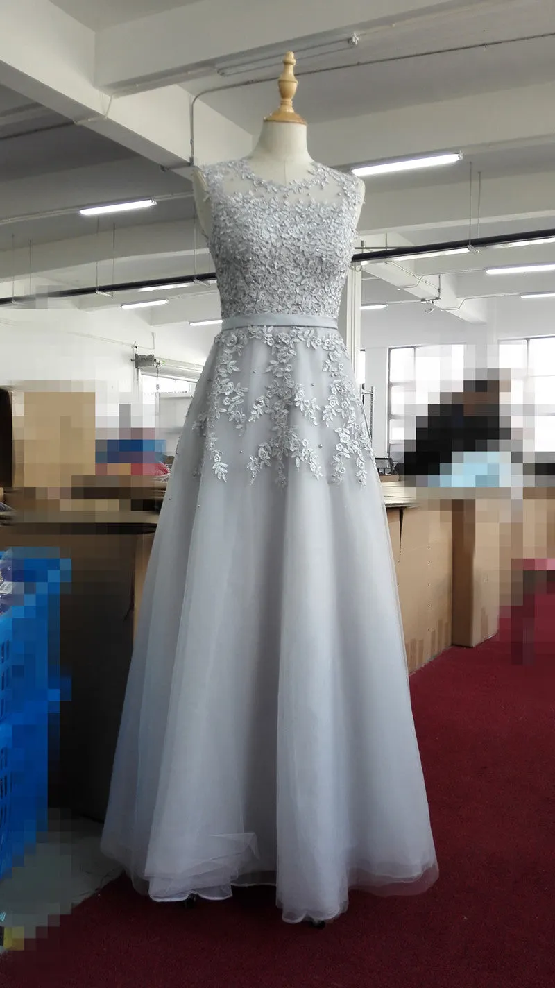 Lace Embroidery Long Prom Dresses