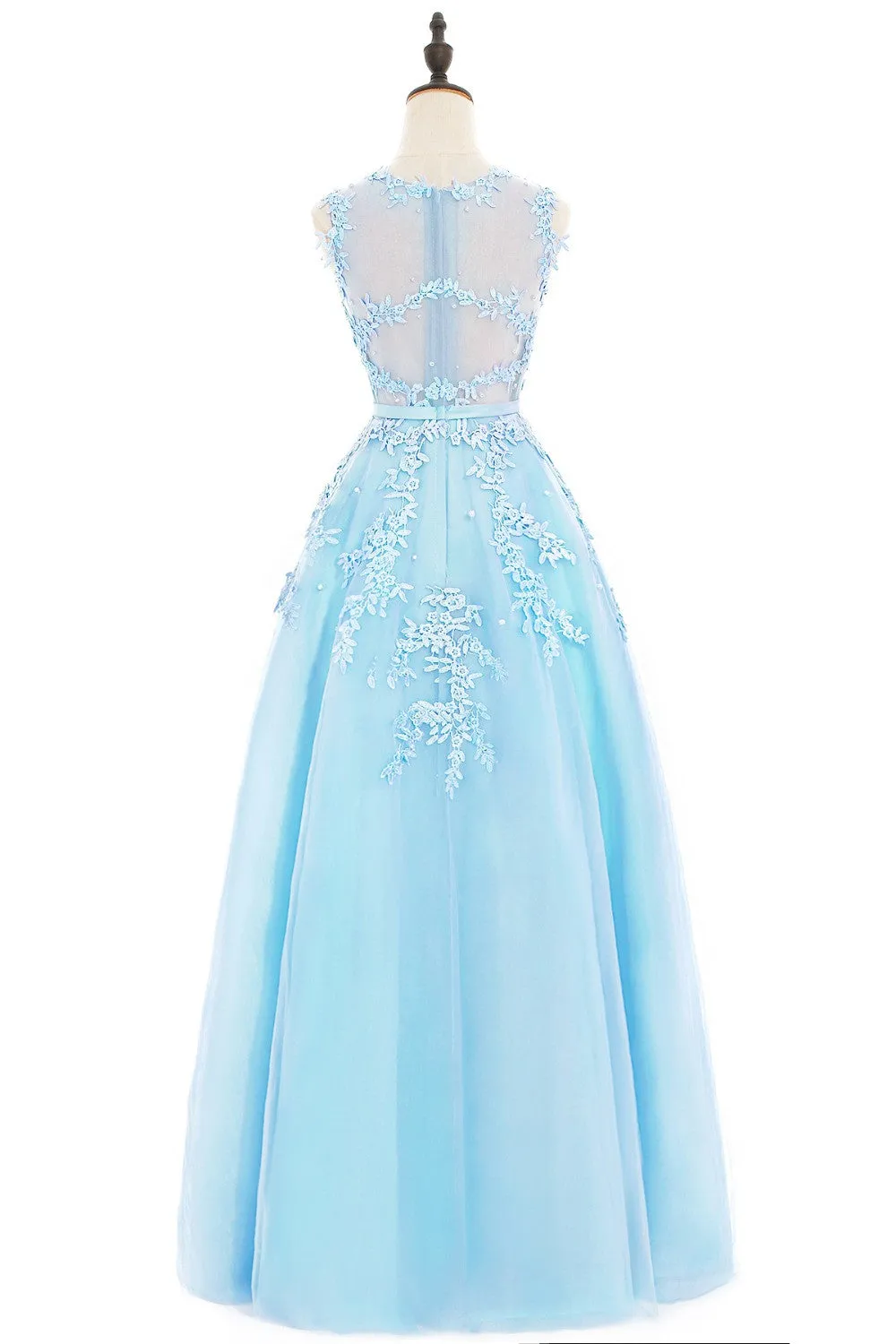 Lace Embroidery Long Prom Dresses