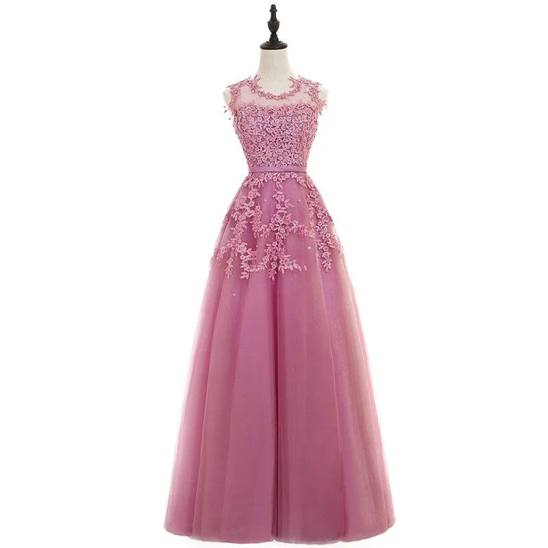 Lace Embroidery Long Prom Dresses