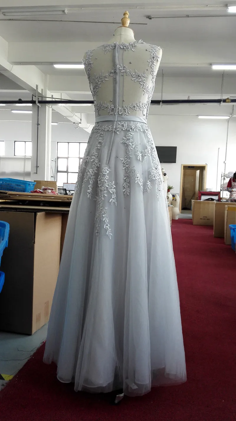 Lace Embroidery Long Prom Dresses