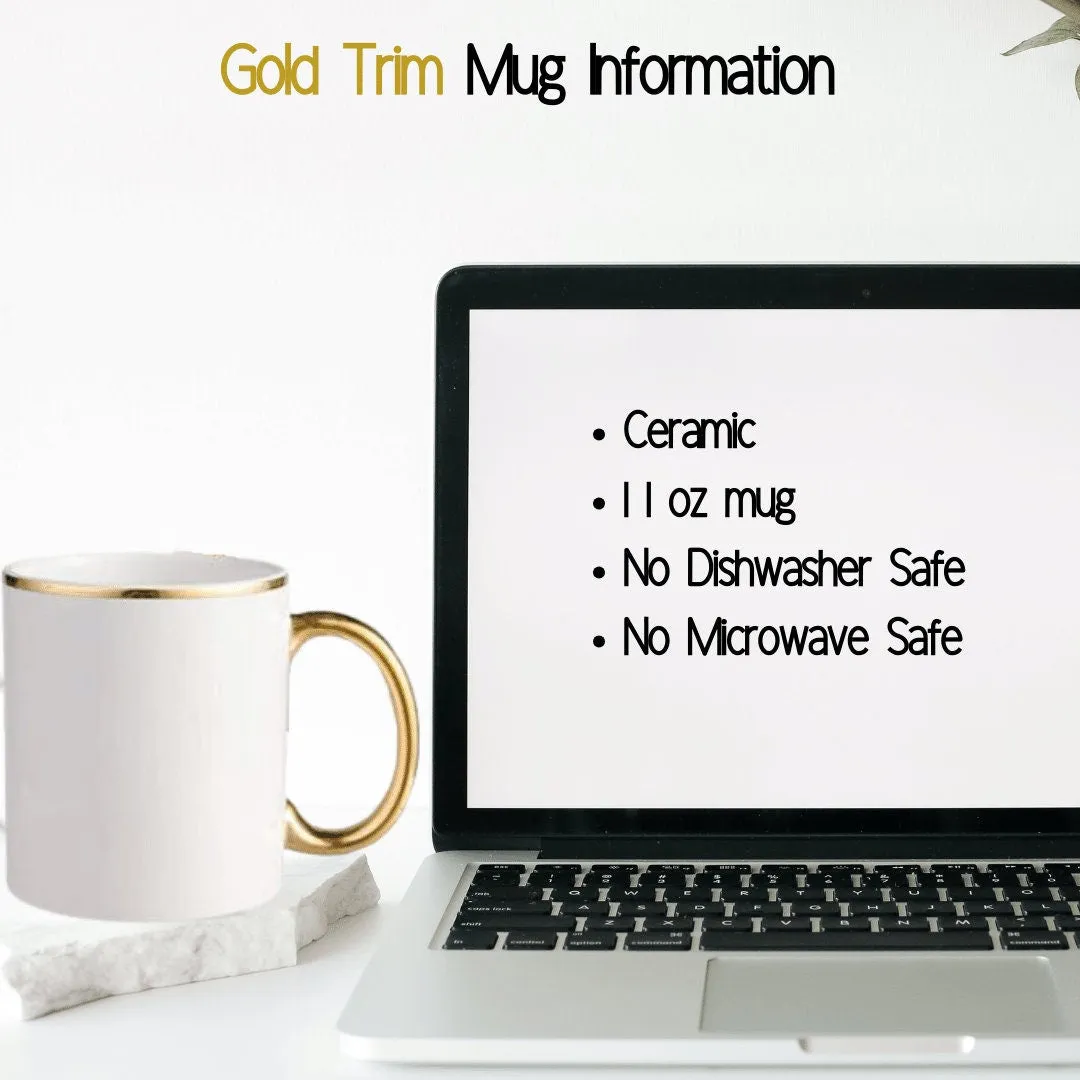 S Design, Gold Trim Personalized Mugs, Custom Coffe-Tea Cup, Birthday Gift, Gift for Her or Him, Anniversary, for any Gift Occasions.