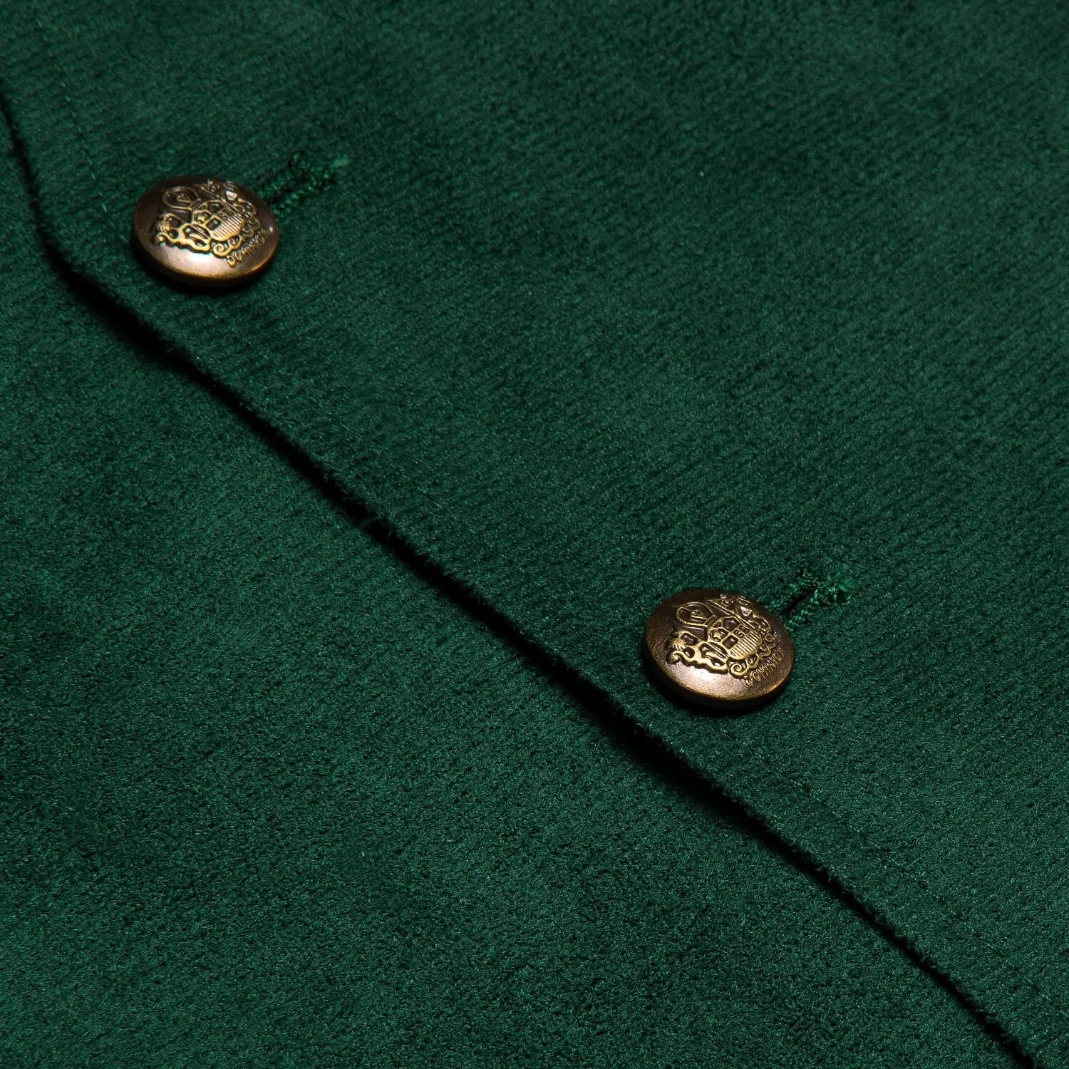 Ties2you Button Vest Dark Green Suede Solid Men's Single Vest Classic