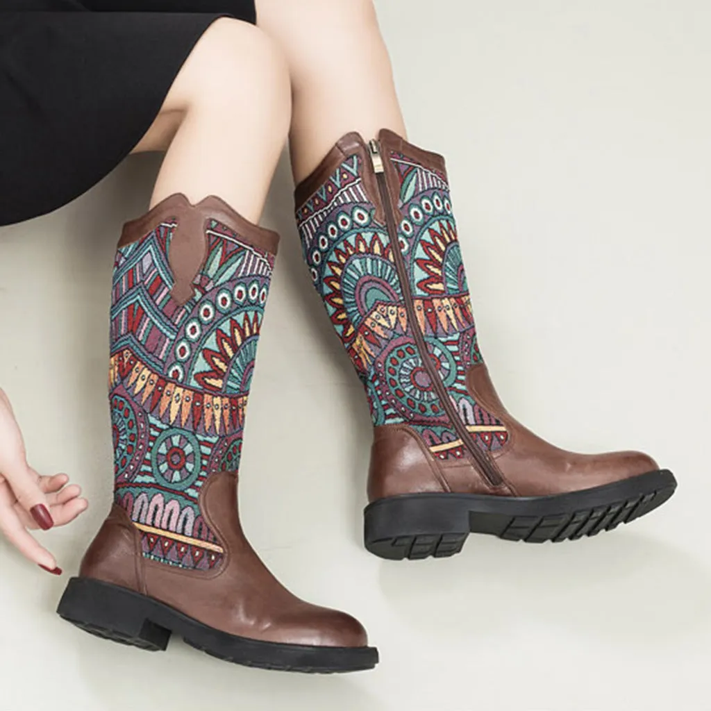 Winter Bohemian Retro Handmade Leather High Boots | Gift Shoes