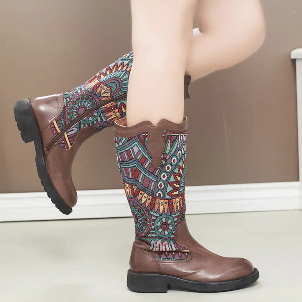 Winter Bohemian Retro Handmade Leather High Boots | Gift Shoes