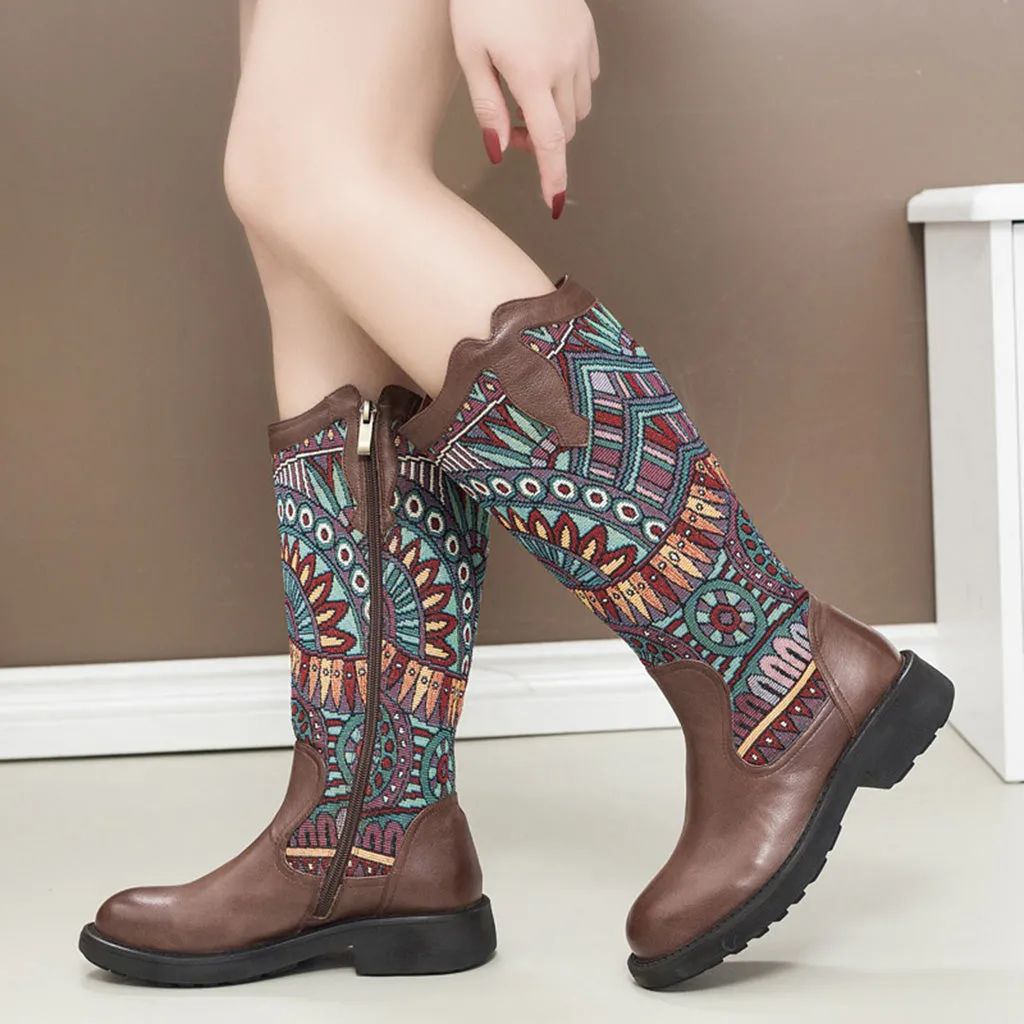 Winter Bohemian Retro Handmade Leather High Boots | Gift Shoes