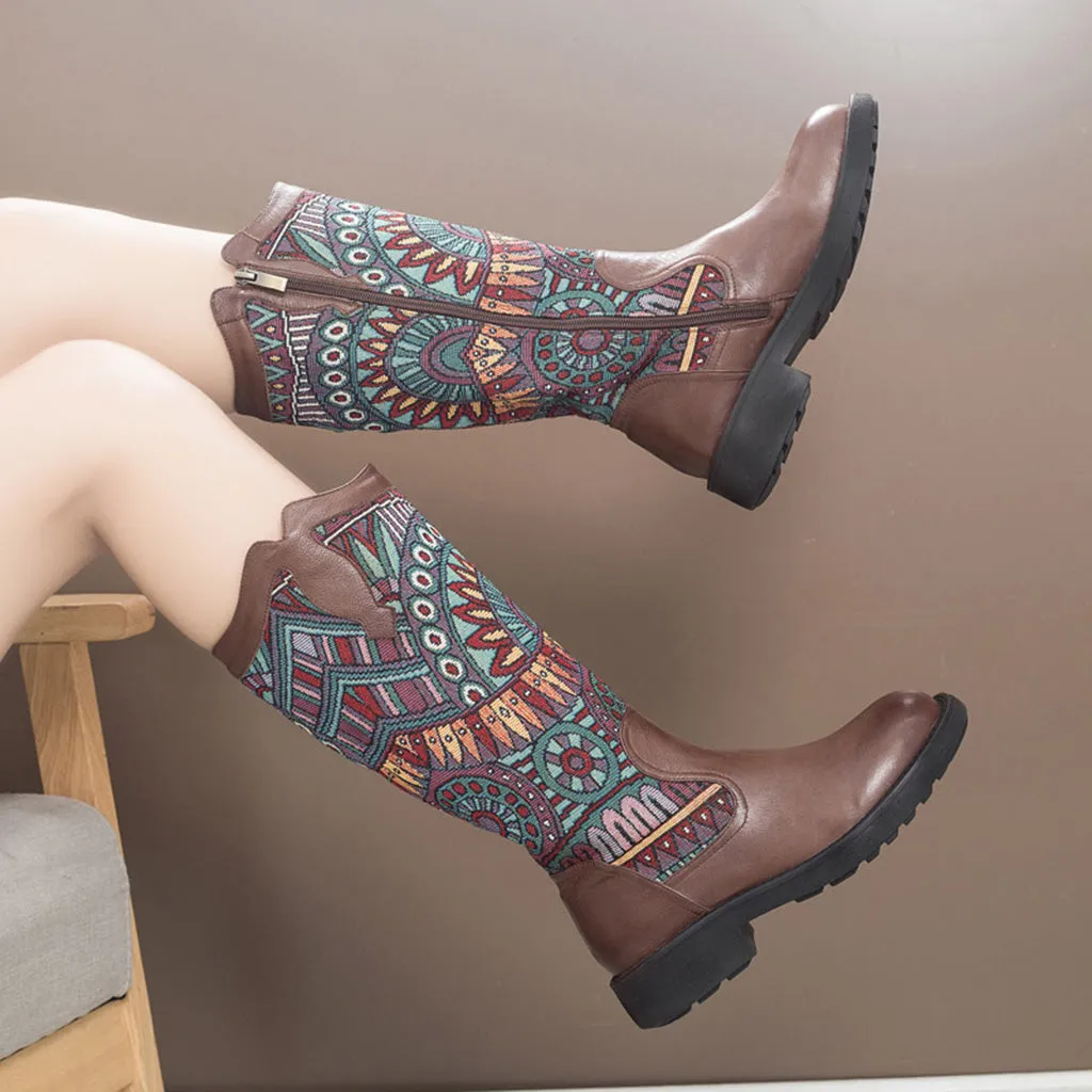 Winter Bohemian Retro Handmade Leather High Boots | Gift Shoes
